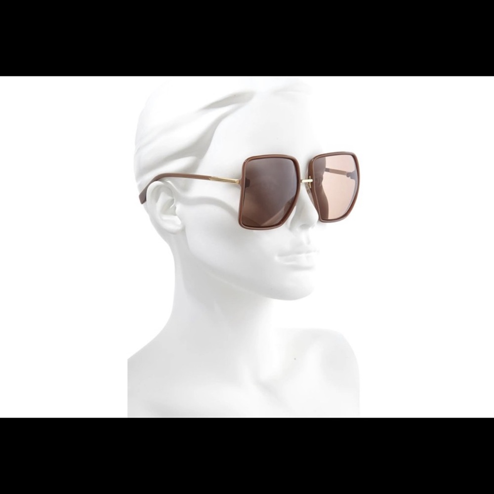 Brown Fendi Promeneye 0402 Gold Retro Oversized Triangle Ff0402s Sunglasses